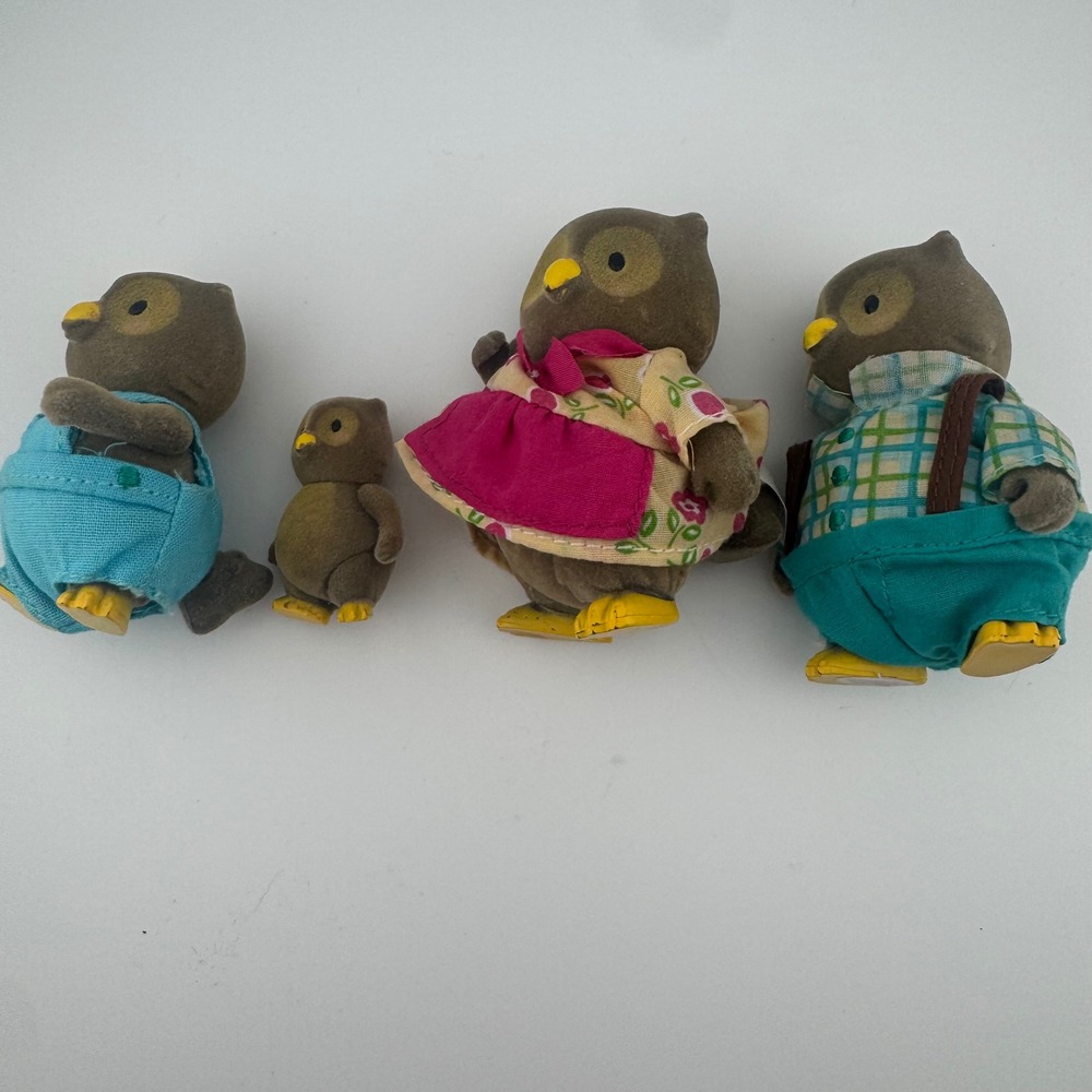 Lil Woodzeez Animal Figurine Lot Owls Elephants Frog Bear Cat 10pc - Picture 2 of 8